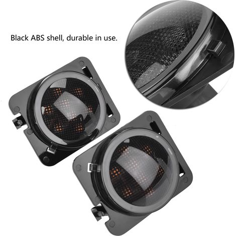 1 paire DC 12V Aile de Voiture LED Tour Feu de Signalisation, Feu de Gabarit Latéral à Faisceau Jaune de Gauche et de Droite avec une Durée de vie de 50000 heures pour JK 2007-2015