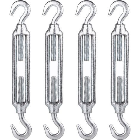 (Lot de 4 pièces) Tendeur de câble M12 en acier galvanisé DIN 1480, crochet de tension de câble robuste (4) (1/4)