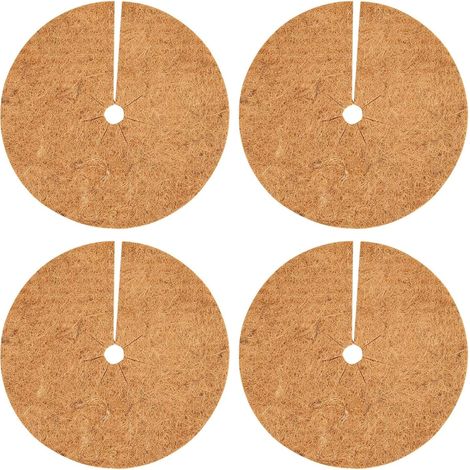 Lot de 4 protections pour plantes en fibre de coco - Tapis de coco - Protection hivernale pour plantes en pot - Protection contre le froid - 30 cm (1/4)