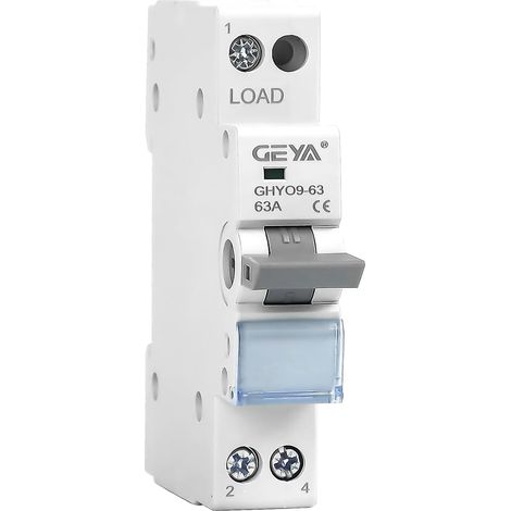 Commutateur de transfert manuel Commutateur d'isolation à double alimentation avec indicateur Montage sur rail DIN(1P-63A-230V) (1/5)