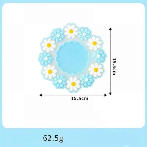 Hitzebeständiger, hitzebeständiger Isolieruntersetzer, Küchenuntersetzer, Geschirruntersetzer, wasser- und ölbeständiger Untersetzer, blaue Farbe, 11,5 cm x 11 cm. (1/4)