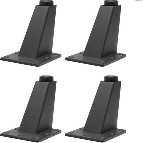 Set di 4 piedini per mobili, gambe per armadi in lega di alluminio resistenti, piedini di supporto obliqui quadrati in metallo per divani, piedini regolabili per cucina, tavolo, scaffali, armadio, div (1/4)