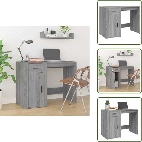 Bureau Sonoma gris 100x49x75 cm Bois d'ingénierie - Bureau Ordinateur - Bureau Design - Bureau Modulaire - Bureau Gris - Meuble De Bureau