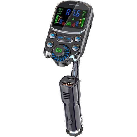 Reproductor MP3 Bluetooth para coche, cargador de tarjeta USB, soporte de montaje, ajuste de sonido. (1/5)