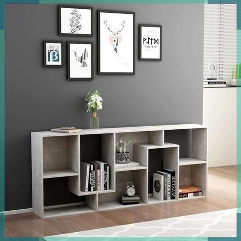801881 Bibliothèque Gris béton 67x24x161 cm Bois d'ingénierie (1/5)