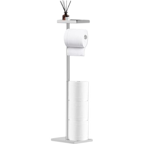 Porte-Rouleau De Papier Toilette Debout  4 Rouleaux Acier Inoxydable Organisateur De Rangement  Stockage De Papier Toilette,pour Salon Chambre Maison Toilettes Appartement Lieu De Travail (1/5)