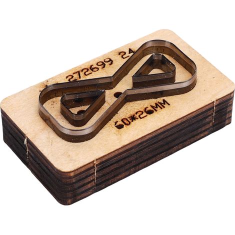 Matrice de découpe du cuir avec Base en bois, poinçon à main en forme de nœud papillon pour projets d'artisanat 60x26mm (1/5)