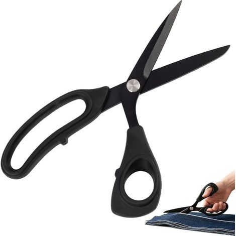 Paire de Ciseaux Couture et Bureau Acier Inoxydable avec Lames Revêtues de Titane Tranchants Polyvalents pour Tissu Cuir Papier Artisanat Maison (1/5)