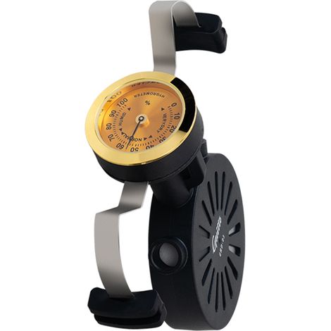 Humidificateur universel pour guitare Guitto GHD-03 : hygromètre portable à pince pour rosace, avec cadran à aiguille. Système de contrôle de l'humidité pour guitares folk, classiques et acoustiques.  (1/4)