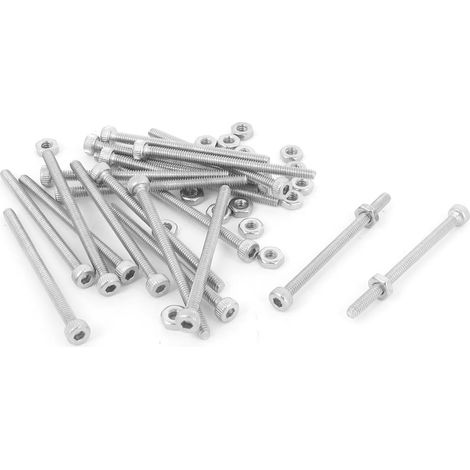 M2x30mm moleté Tête hexagonale Capuchon de douille Vis 20pcs
