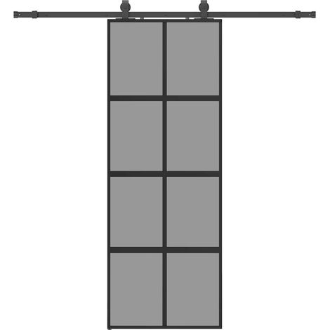 Maison Exclusive - Schiebetür mit Beschlag Schwarz 76x205 cm Hart