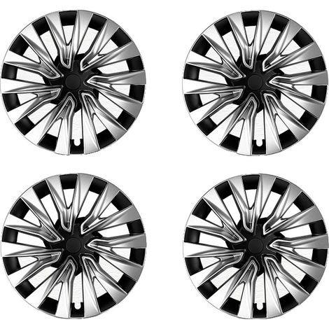 Bouchons de roue, plastique durable, design à clipser, Style Argent du 19ème, Tesla, 2023-Présent, Modèle3 Highland 18in (1/2)