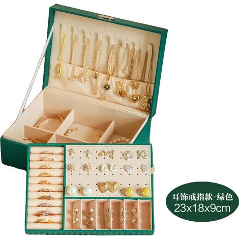 Schmuckaufbewahrungsbox, Elegante runde Form, Langlebige Materialien, grün einfach1 (1/2)