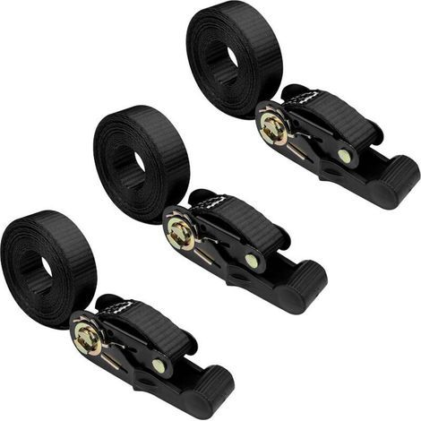 Pièces Sangle a Cliquet, Petite Sangle Arrimage 2.5cm X 4m, Sangles À Cliquer, Sangle Moto Remorque Sangles D'Arrimage À Cliquet, Nouvelle Sangle D'Arrimage Universelle (Noire) (1/4)