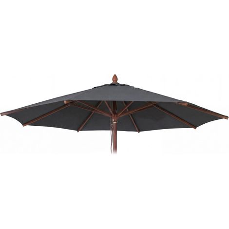 [NEUWERTIG] Ersatz-Bezug für Gastronomie Holz-Sonnenschirm HHG-539b, Sonnenschirmbezug, rund Ø4m Polyester anthrazit
