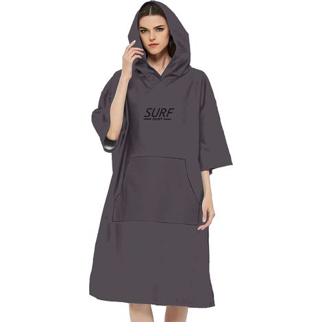1 Peignoir de plage, serviette de bain, tissu 150D, double fermeture éclair, taille 110x80cm, pour plage et surf (1/5)