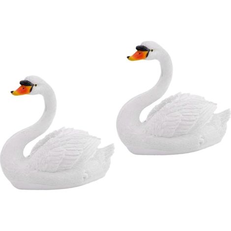 2pièces Cygne Flottant Résine Décoratif pour Jardin Statue De Simulation Réaliste pour Bassin Aquarium Et Terrasse Ornement Élégant pour Décoration Extérieure Et (1/5)