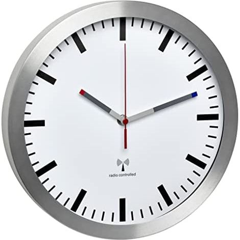 TFA Dostmann 60.3528.02 Radiocontrollato Orologio da parete 30 cm x 45 mm Alluminio Movimento silenzioso (senza scatti) (1/5)