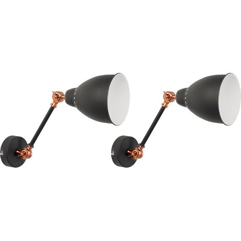 Wandlampe 2er Set MISSISSIPPI Graphitgrau Metall verstellbar (1/5)