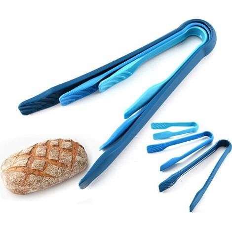 Pinzas de cocina profesionales para barbacoa, utensilio de cocina de acero inoxidable, ideal para servir con silicona, pinzas para asados, carnes a la parrilla, repostería y galletas (paquete de 3)