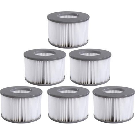 Filter Cartridges for Mspa, Replacement Filters for Whirlpool Inflatable Pool, Bathtub Filters (6 Pcs) (1/5)