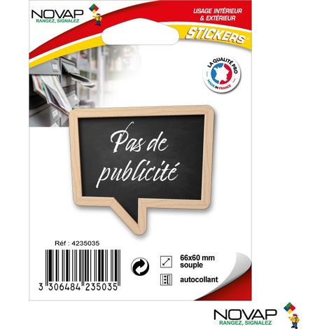 Sticker Pas de publicité - modèle bulle - 66 x 60 mm - 4235035