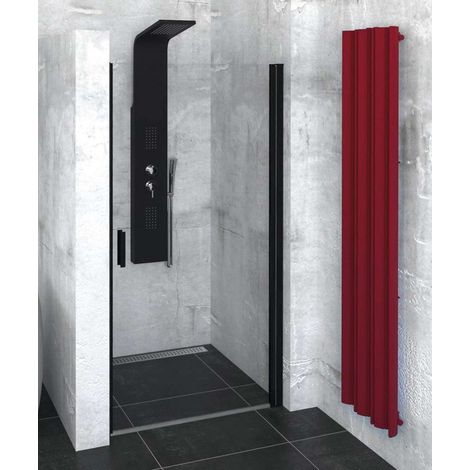 Polysan Zoom Line - Anta doccia Black 90 cm, vetro trasparente ZL1290B