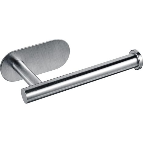 Toilet Paper Holder(Brushed Silver), Wall Mounted Toilet Paper Holder, 304 Stainless Steel Toilet Roll Holder, No Drilling Self Adhesive Toilet Paper Holder, One Size (1/5)