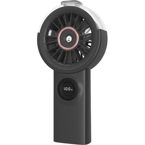 Ventilador portátil recargable con 100 velocidades, pantalla digital ABS, 7,01 pulgadas, color negro. (1/5)