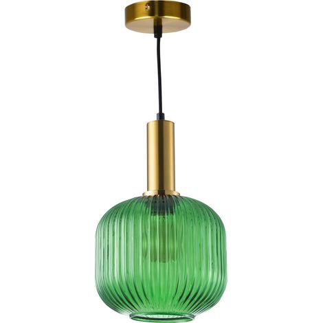Suspension Polux Cumbria verte/doré verre E27 Ø20,5cm (1/5)