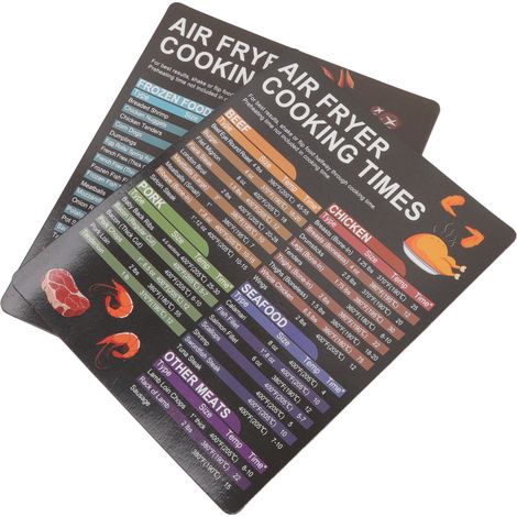 Accessoires pour friteuse 20x16cm : temps de cuisson, aide-mémoire magnétique, référence des températures pour la cuisine domestique (1/5)