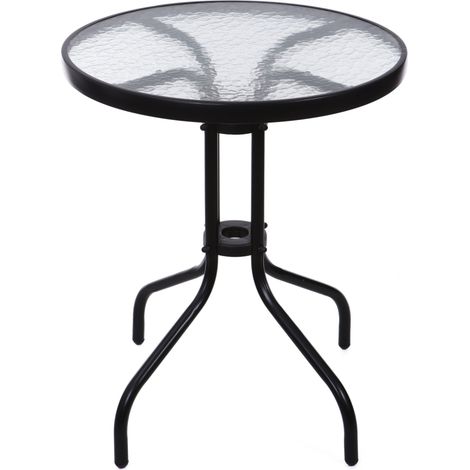 Tavolo da giardino Tavolo in vetro temperato da 60 cm per balcone terrazza giardino (1/5)