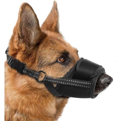 Nouvelle muselière pour petits chiens, en matière douce, réfléchissante, avec sangle ajustable, embout buccal respirant, anti-morsure, anti-mâchouillage, facilite le toilettage, permet de haleter et d (1/4)