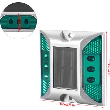 Borne lumineuse extérieure solaire en aluminium moulé à 6 LED pour allée ou chemin. (1/5)