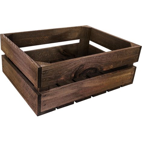Cassa Portaoggetti in Legno di Pino Wengè 40 x 30 x 15 cm (1/5)