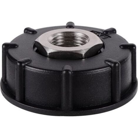 IBC S60X6 adaptateur de réservoir d'eau filetage grossier avec raccord de tuyau raccords de bec de valve en acier inoxydable (1/2" Filetage intérieur)