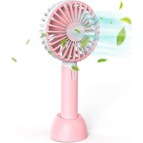 Ventilateur portable, mini ventilateur de table, autonomie de 3 à 10 heures, 3 vitesses, alimentation USB, batterie rechargeable 1200 mAh. (1/5)