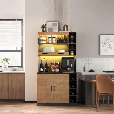 Buffet coloris natural gris en acrylic MDF 100 x 47 x 187 cm (1/5)