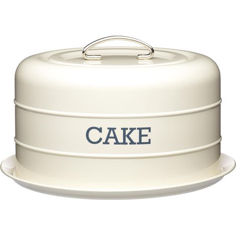 Living Nostalgia Antique Cake Container de Cake, Steel, White