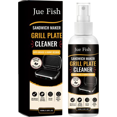 Nettoyant pour appareils à sandwichs et plaques de cuisson JUE FISH - Doux pour les fours et les plaques électriques, élimine les taches de brûlé et laisse une surface brillante et propre, 100 ml (1/5)