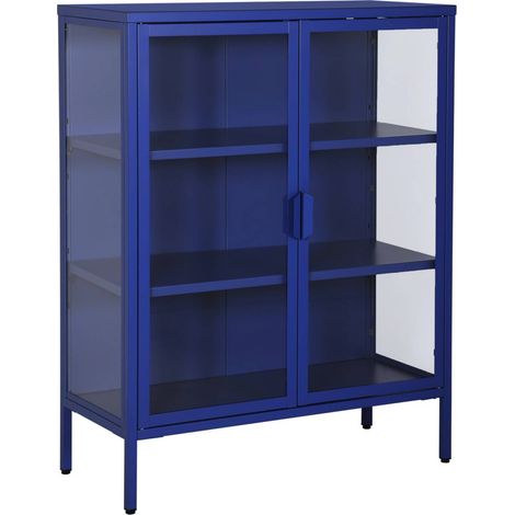 sweeek - Schrank aus Stahl und gehärtetem Glas, 2 Türen, 80 cm (1/5)