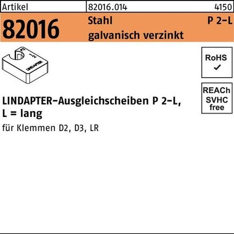 Rondelle d'égalisation R 82016 GTW 40 P2 M12/12,0 acier galvanisé 1 pièce LINDAPTER