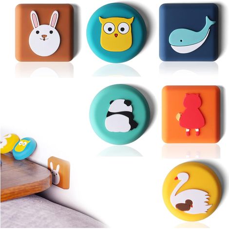 Tope de puerta adhesivo, tope de puerta de pared, tope de puerta autoadhesivo, amortiguador de pared, utilizado para evitar colisiones en puertas, refrigeradores y muebles (12 piezas)