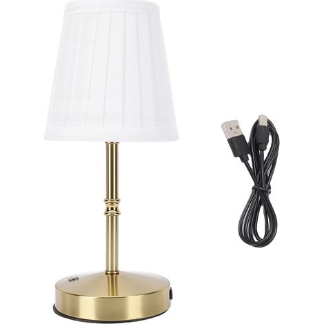 Lampe de Table LED sans fil, contrôle tactile USB, abat-jour en tissu à intensité variable pour chambre à coucher (1/5)
