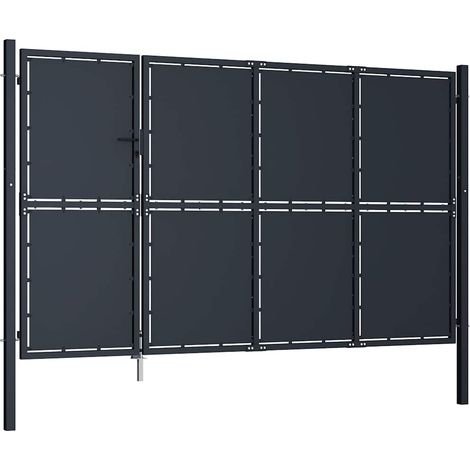 Maison Exclusive - Cancello da Giardino in Acciaio 350x150 cm Antracite
