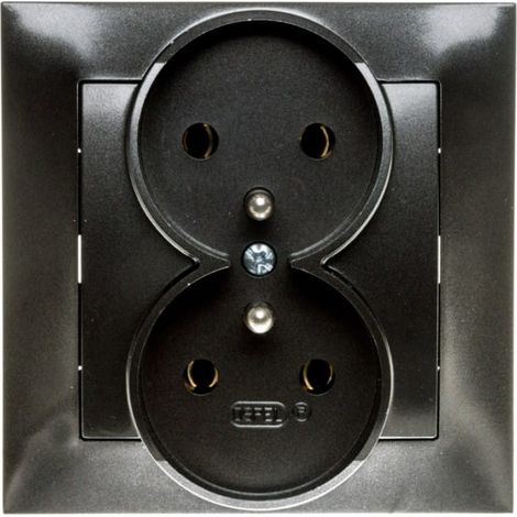 Impresja Doppelsteckdose mit/ohne Anthrazit GP-2YZ/50