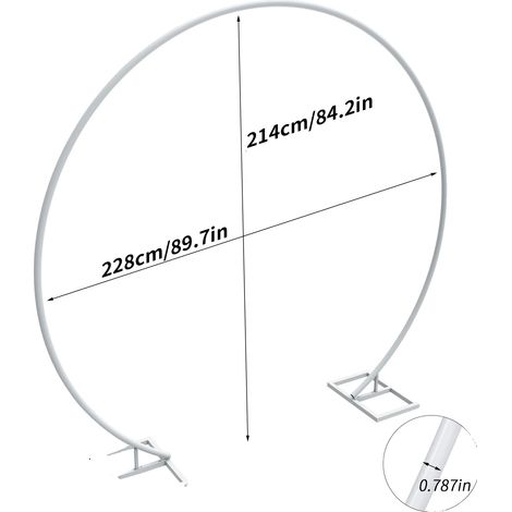 Arche de mariage, cadre en métal, toile de fond polyvalente, Rail unique 2.4M, L-a (1/2)