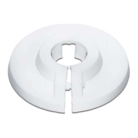 PVC Scharnier-Kunststoffrosette Wandrosette Rosette Kunststoff weiß für Rohre Ø18mm oder 3/8"
