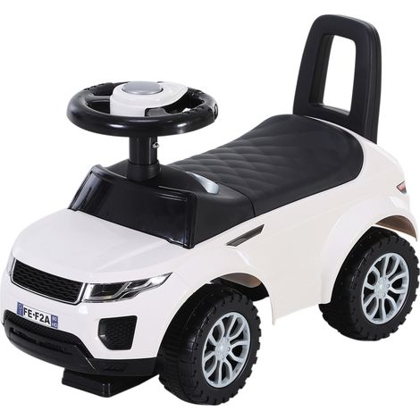 Voiture Ă pousser pour enfants de 12 Ă 36 mois, avec compartiment de rangement et dossier, blanche
