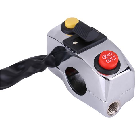 7/8"-Motorradlenkerschalter für Hupe, Blinker, Scheinwerfer und Bedienelemente – Silber (1/5)